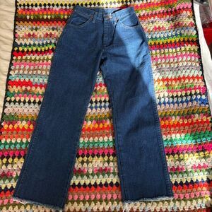 Wrangler Cowboy Cut Slim Fit 14MWZG Dark Indigo Raw Hem Jeans 3x30